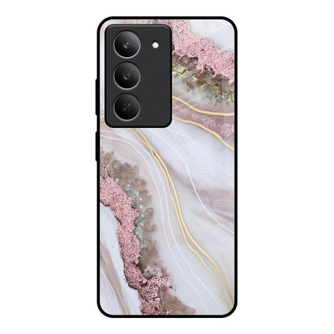 Pink & Gold Gllitter Marble Glossy Case for Realme 14x 5G