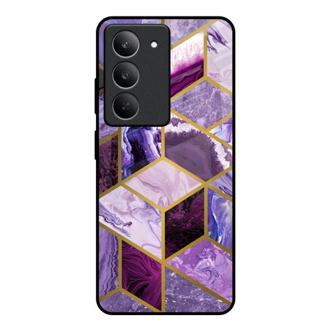 Purple Rhombus Marble Glossy Case for Realme 14x 5G