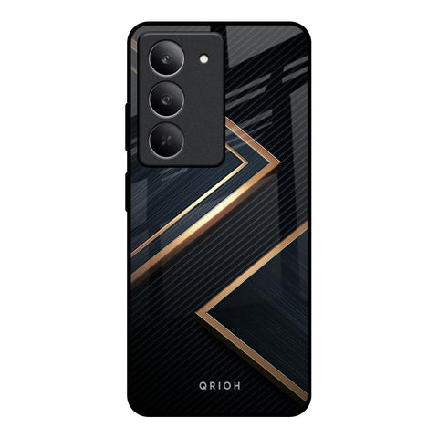 Sleek Golden & Navy Glossy Case for Realme 14x 5G
