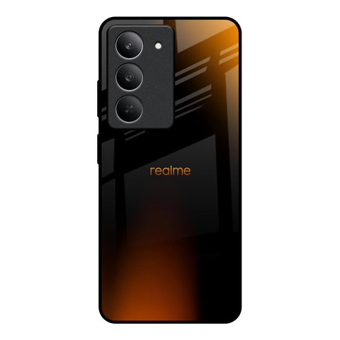 Orange Black Fusion Glossy Case for Realme 14x 5G