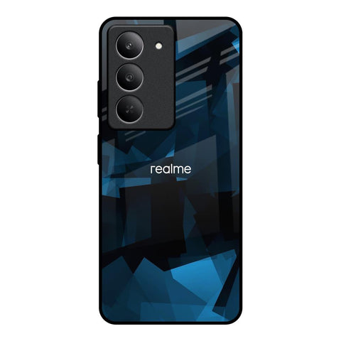 Polygonal Blue Box Glossy Case For Realme 14x 5G