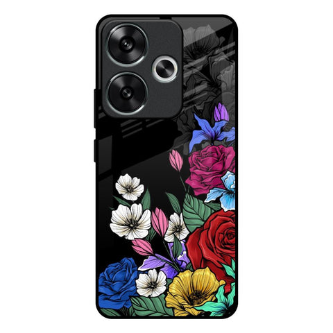 Rose Flower Bunch Art Glossy Case for Poco F6 5G