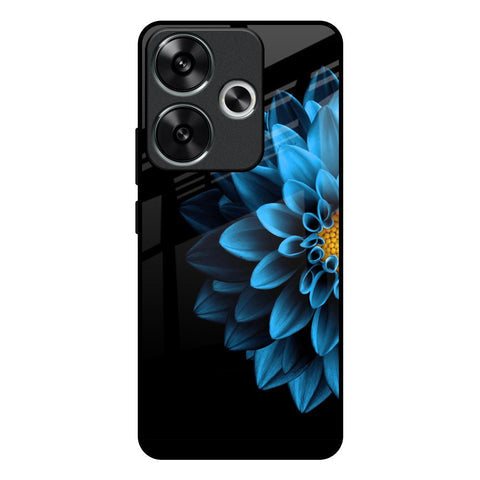 Half Blue Flower Glossy Case for Poco F6 5G