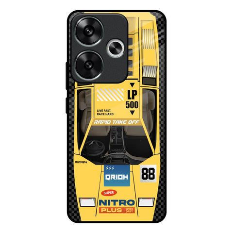 Yellow Racing Car Glossy Case for Poco F6 5G