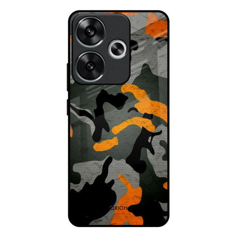 Camouflage Orange Glossy Case For Poco F6 5G