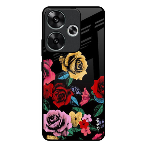 Floral Decorative Glossy Case For Poco F6 5G