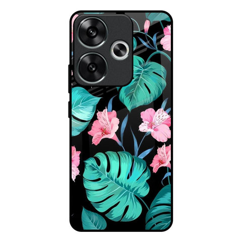 Tropical Leaves & Pink Flowers Glossy Case for Poco F6 5G