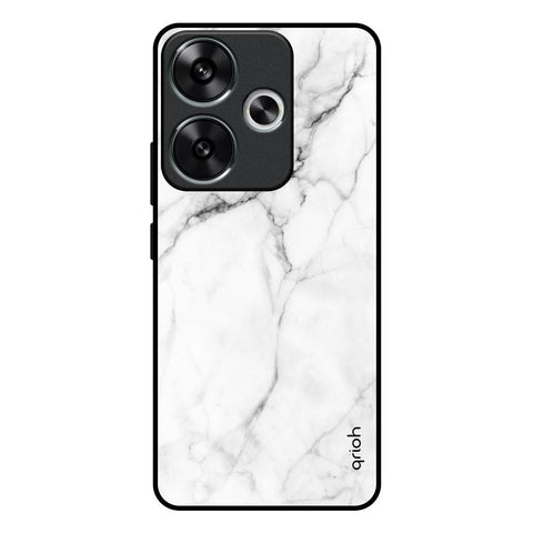 Modern White Marble Glossy Case for Poco F6 5G