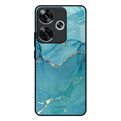 Blue Golden Glitter Glossy Case for Poco F6 5G
