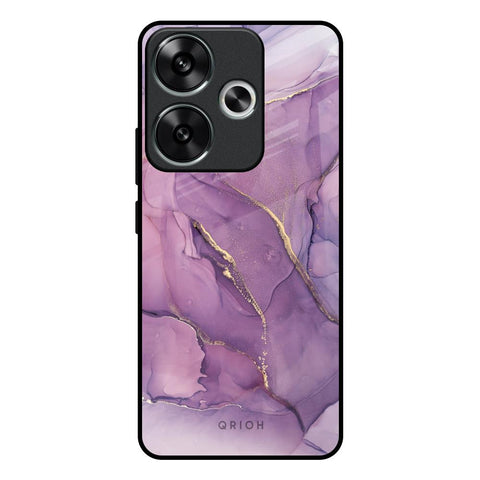 Purple Gold Marble Glossy Case for Poco F6 5G