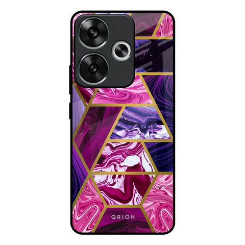 Electroplated Geometric Marble Glossy Case for Poco F6 5G