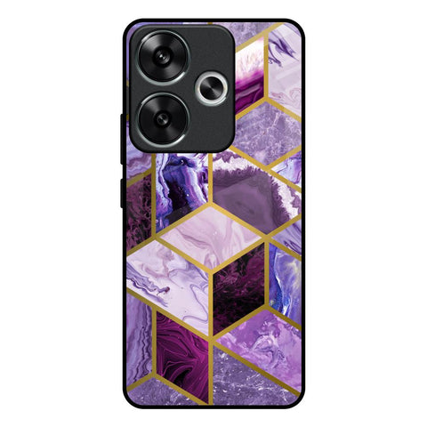 Purple Rhombus Marble Glossy Case for Poco F6 5G