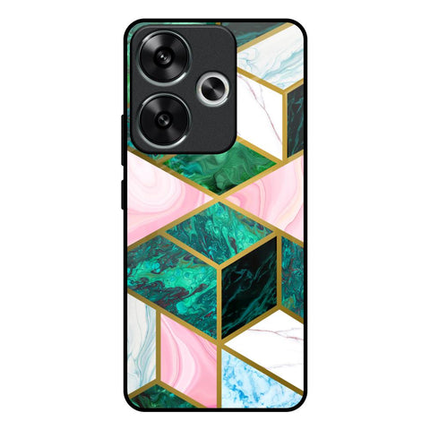 Seamless Green Marble Glossy Case for Poco F6 5G