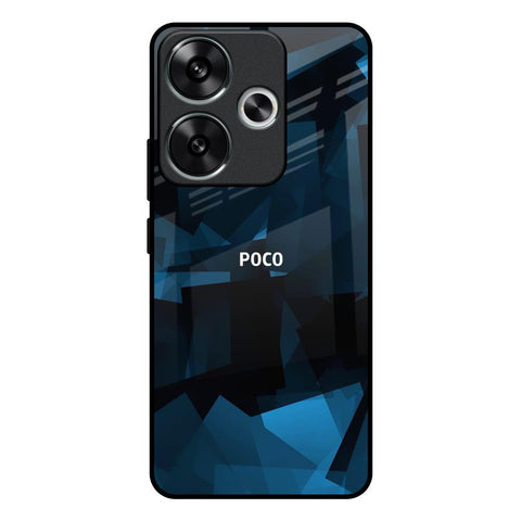 Polygonal Blue Box Glossy Case For Poco F6 5G