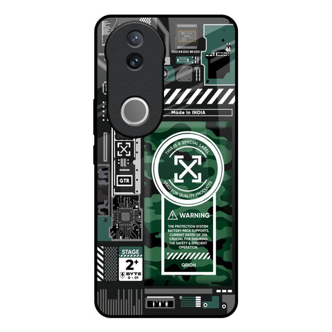 Green Camo Circuit Glossy Case for Vivo V50e 5G