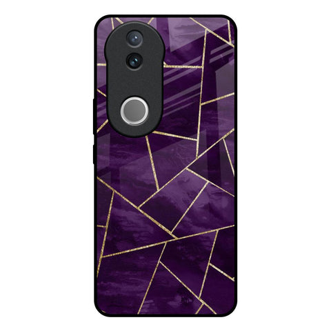 Geometric Purple Glossy Case For Vivo V50e 5G