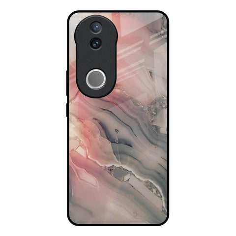 Pink And Grey Marble Glossy Case For Vivo V50e 5G