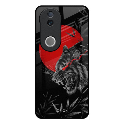 Red Moon Tiger Glossy Case for Vivo V50e 5G