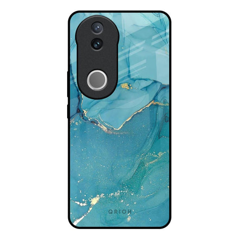 Blue Golden Glitter Glossy Case for Vivo V50e 5G