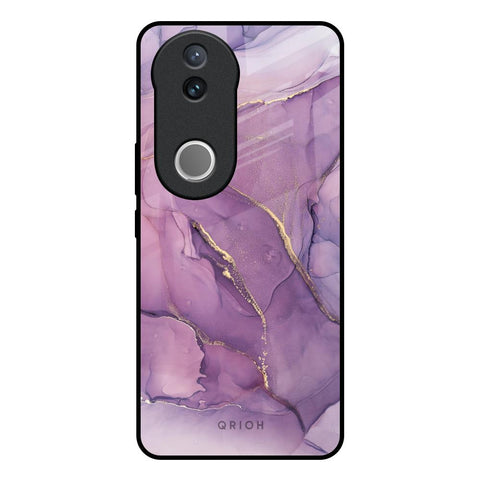Purple Gold Marble Glossy Case for Vivo V50e 5G