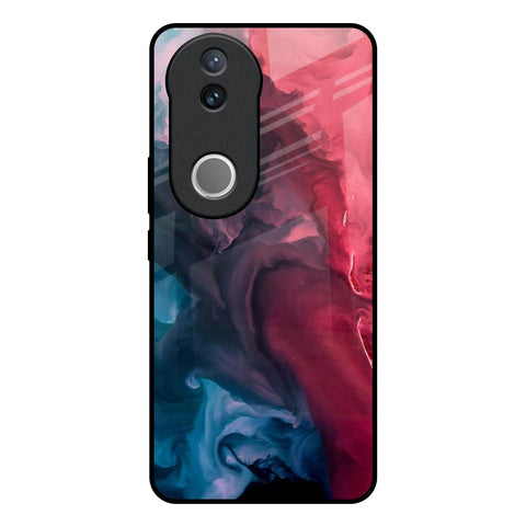 Blue & Red Smoke Glossy Case for Vivo V50e 5G