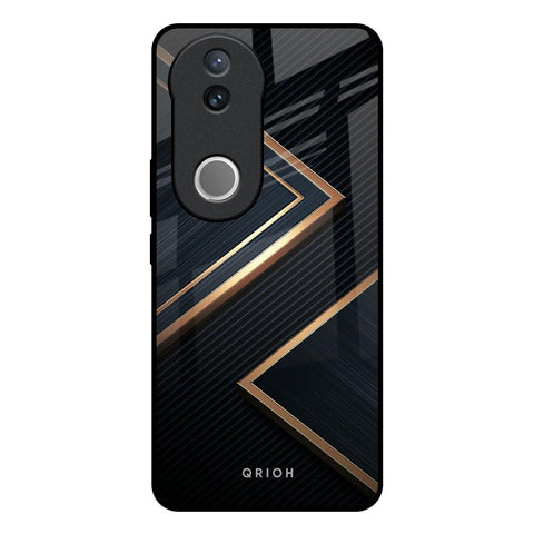Sleek Golden & Navy Glossy Case for Vivo V50e 5G