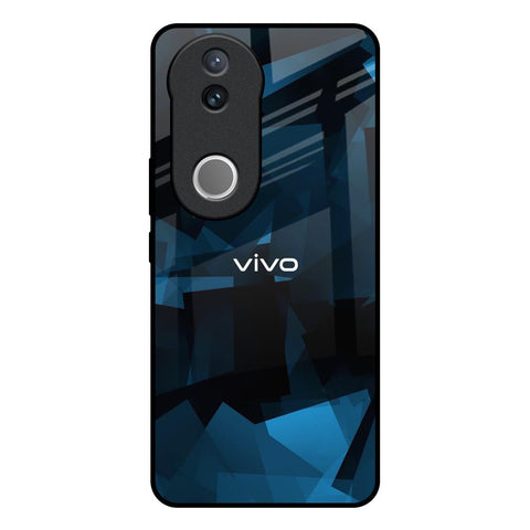 Polygonal Blue Box Glossy Case For Vivo V50e 5G