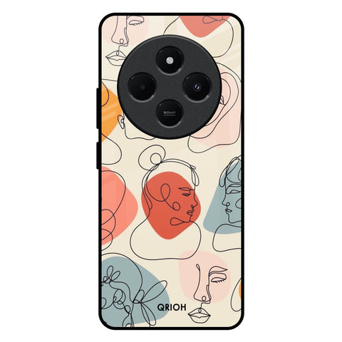 Abstract Faces Glossy Case for Redmi 14C 5G