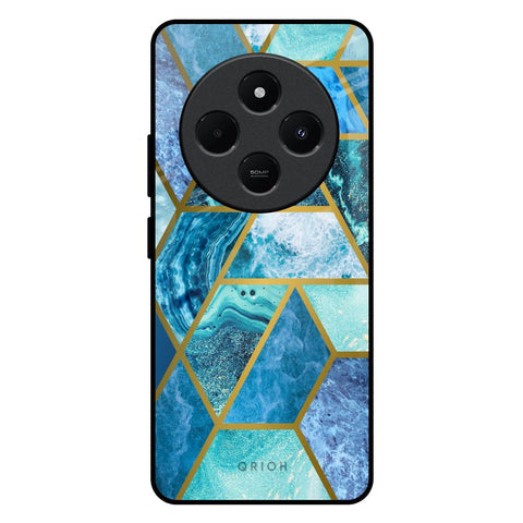 Turquoise Geometrical Marble Glossy Case for Redmi 14C 5G