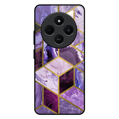Purple Rhombus Marble Glossy Case for Redmi 14C 5G