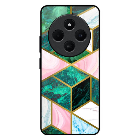 Seamless Green Marble Glossy Case for Redmi 14C 5G