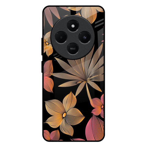 Lines Pattern Flowers Glossy Case for Redmi 14C 5G