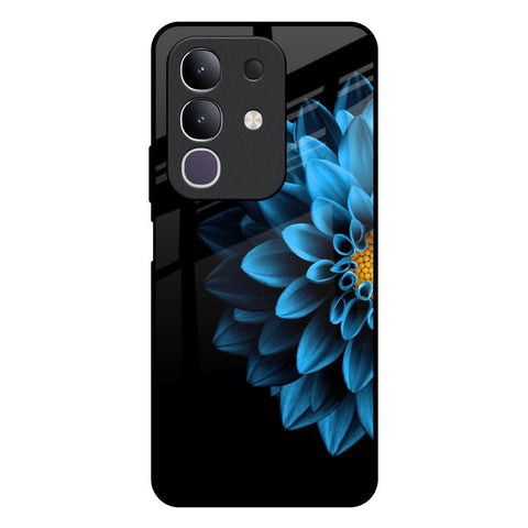 Half Blue Flower Glossy Case for Vivo T4x 5G