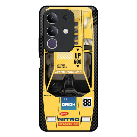 Yellow Racing Car Glossy Case for Vivo T4x 5G