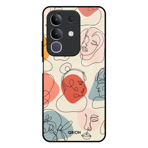Abstract Faces Glossy Case for Vivo T4x 5G