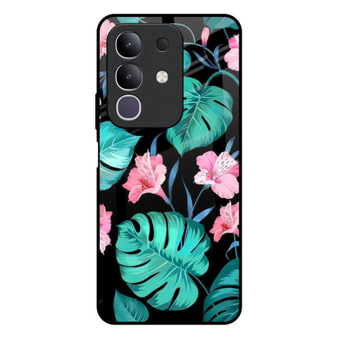 Tropical Leaves & Pink Flowers Glossy Case for Vivo T4x 5G