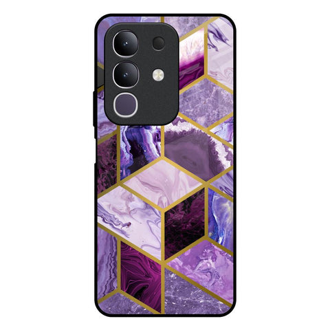 Purple Rhombus Marble Glossy Case for Vivo T4x 5G