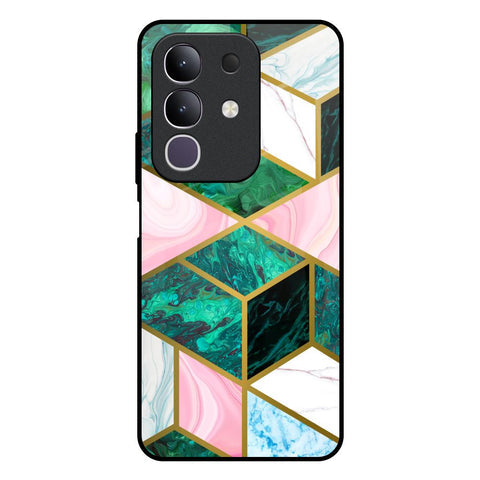 Seamless Green Marble Glossy Case for Vivo T4x 5G