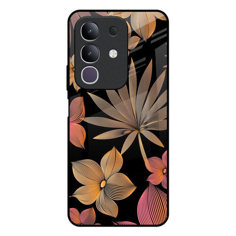 Lines Pattern Flowers Glossy Case for Vivo T4x 5G
