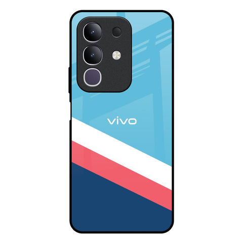 Pink & White Stripes Glossy Case For Vivo T4x 5G