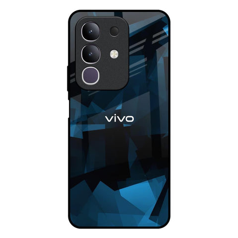 Polygonal Blue Box Glossy Case For Vivo T4x 5G