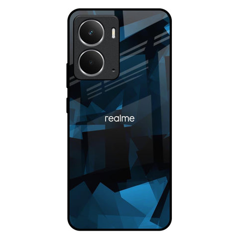 Polygonal Blue Box Glossy Case For Realme P3 5G