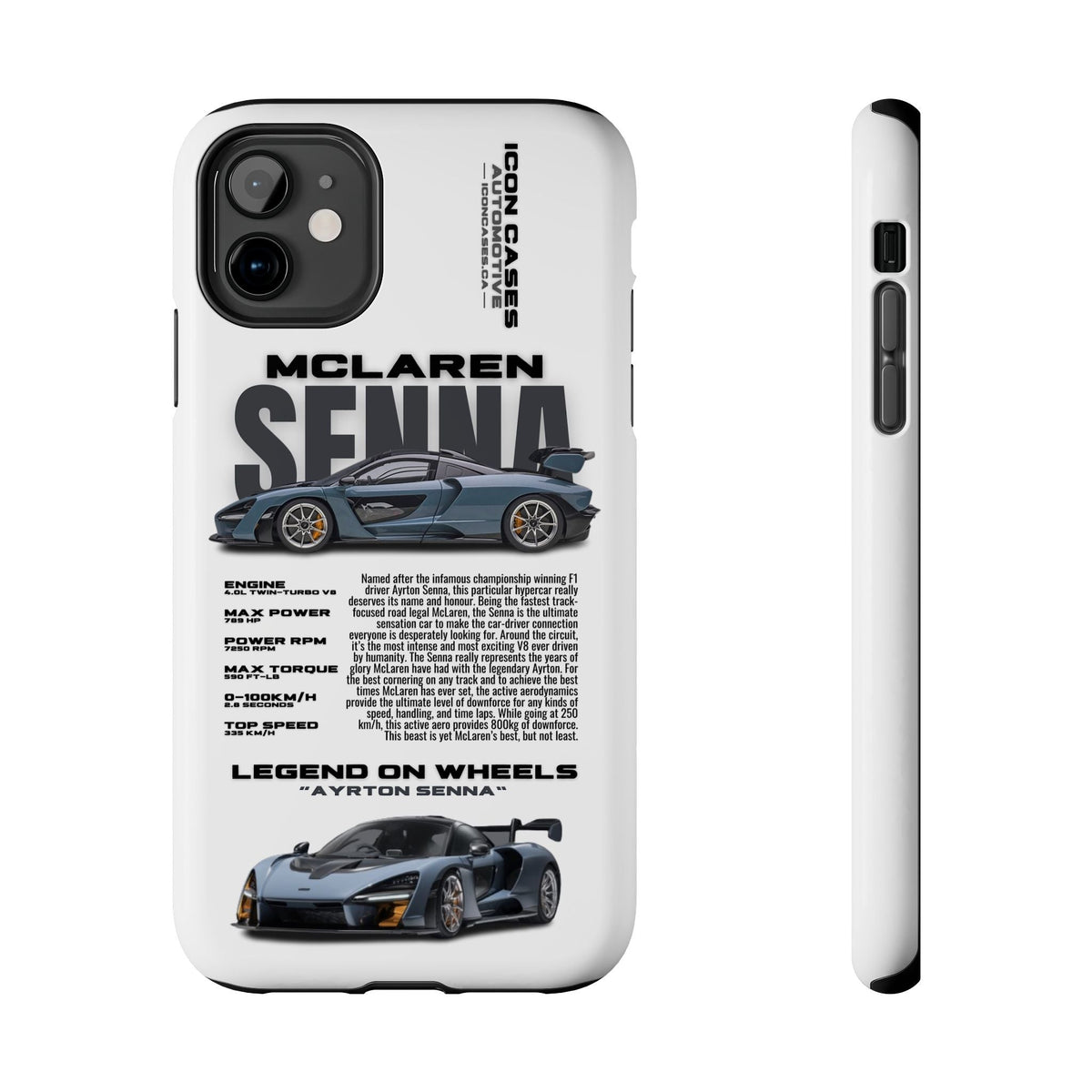 McLaren Senna White Premium Tough Shining Phone Case (Double Layer) Available For All iPhone Models