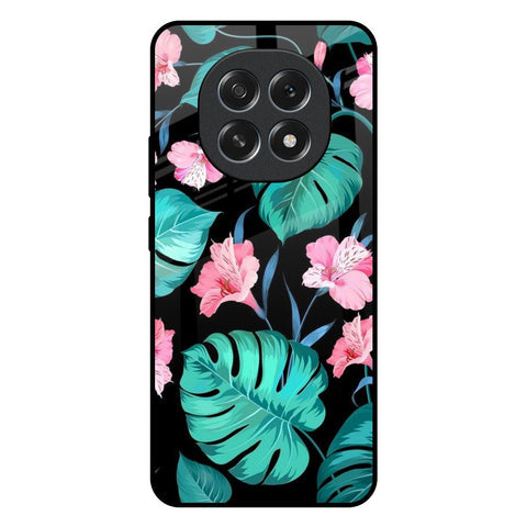 Tropical Leaves & Pink Flowers Glossy Case for Oppo F29 5G