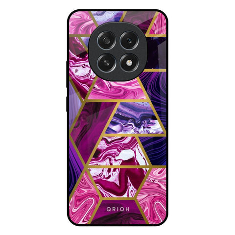 Electroplated Geometric Marble Glossy Case for Oppo F29 5G