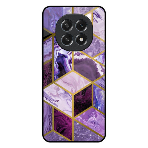 Purple Rhombus Marble Glossy Case for Oppo F29 5G