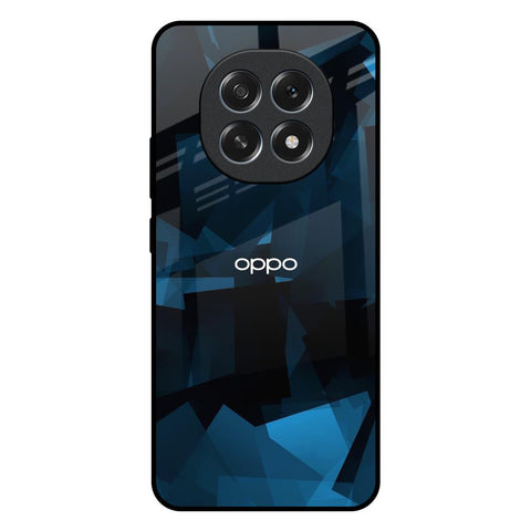 Polygonal Blue Box Glossy Case For Oppo F29 5G
