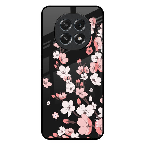 Black Cherry Blossom Glossy Case for Oppo F29 Pro 5G