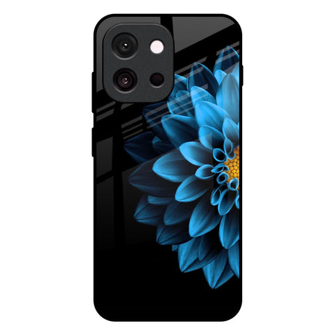 Half Blue Flower Glossy Case for OnePlus 13T 5G