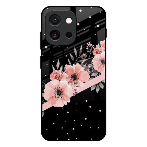 Floral Black Band Glossy Case For OnePlus 13T 5G